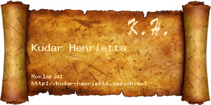 Kudar Henrietta névjegykártya