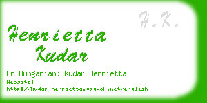 henrietta kudar business card